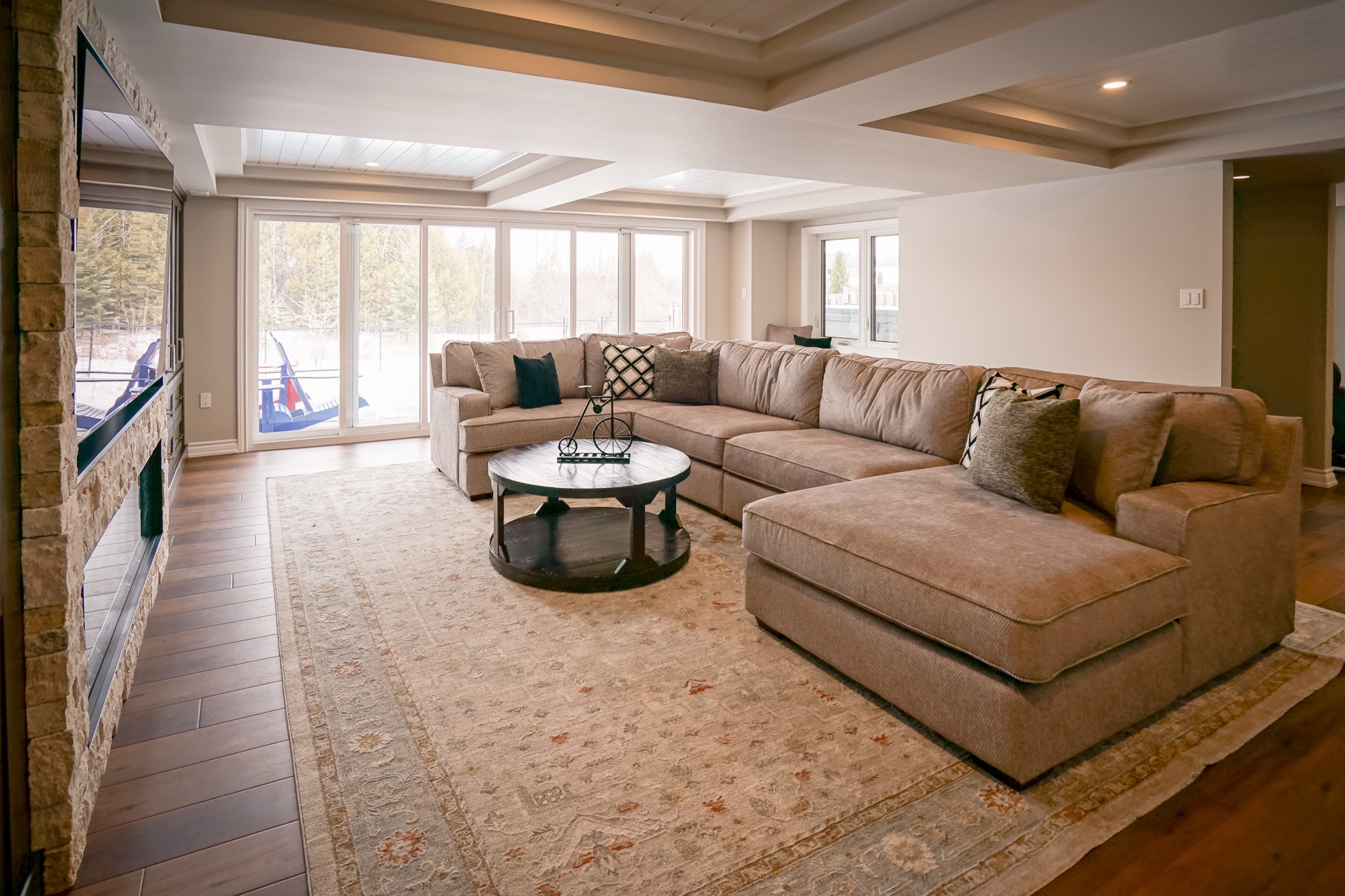 After: Modern TV and seating area